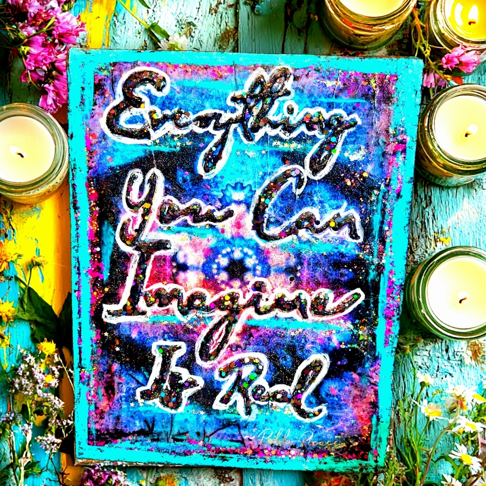 Everything You Can Imagine Is Real Picasso Quote Original Wall Art Mixed Media